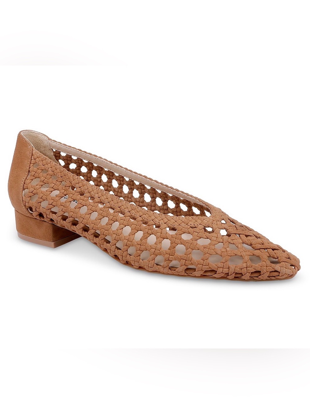 L'AGENCE Alsace Woven Leather Flats in Tan Brown